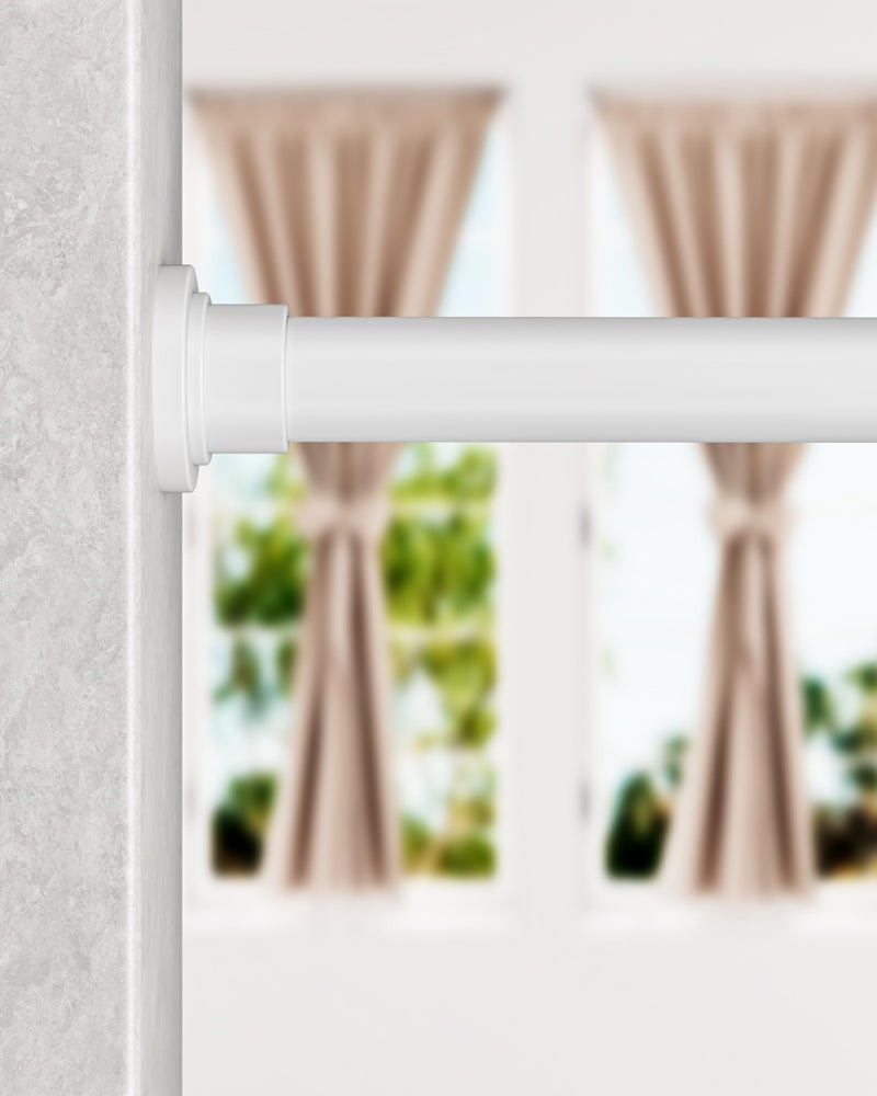 ALLZONE Heavy Duty Tension Shower Curtain Rod 28-42 Inches for Bathroom, Window, Non-Slip, Adjustable with Strong Spring Pole for Closet, Doorway, No Rust, No Drilling, White - Image 1